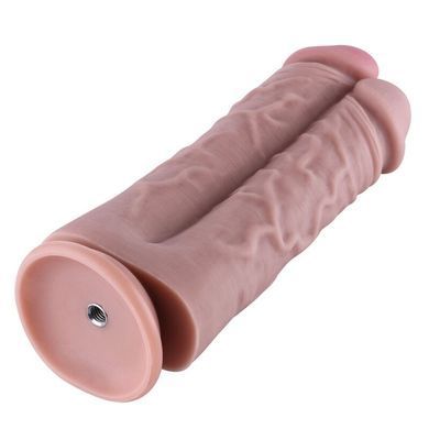 Двойной дилдо для секс-машин Hismith 8.5&rdquo; Two Cocks One Hole Silicone Dildo