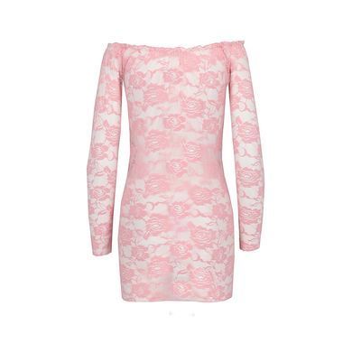 Прозрачная сорочка с длинным рукавом Passion YOLANDA CHEMISE XXL/XXXL, pink, трусики