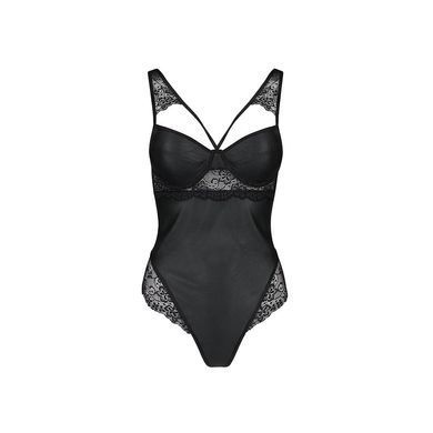 Боди из эко-кожи и кружева Passion LOONA BODY L/XL, black