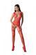 Бодістокінг з плетінням на грудях Passion BS099 One Size, red, відкритий доступ, імітація підв&rsquo;язок