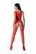 Бодістокінг з плетінням на грудях Passion BS099 One Size, red, відкритий доступ, імітація підв&rsquo;язок
