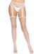 Чулки-сетка Leg Avenue Net stockings with garter belt One size White, пояс, подвязки