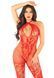 Бодистокинг Leg Avenue Seamless Net and Lace Lingerie Jumpsuit One Size, Red