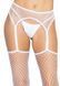 Чулки-сетка Leg Avenue Net stockings with garter belt One size White, пояс, подвязки