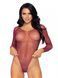 Сетчатое боди со стразами Leg Avenue Crystalized fishnet bodysuit Burgundy One Size