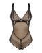 Мереживне боді з декольте Obsessive Estiqua teddy M/L, чорне, широкі лямки