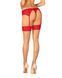 Чулки Obsessive Ingridia stockings M/L, бежевые с красной резинкой