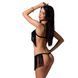 Комплект білизни Passion Exclusive KASSANDRA SET OpenBra L/XL black, ліф з бахроми, трусики-спідниця