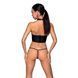Комплект белья с открытой грудью Passion GENEVIA SET WITH OPEN BRA L/XL black, корсет, стринги