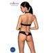 Комплект, открытый топ и трусики из эко-кожи с люверсами Passion MALWIA SET with Open Bra L/XL black