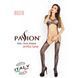 Бодістокінг Passion BS016 black, комбінезон, імітація топа і панчіх