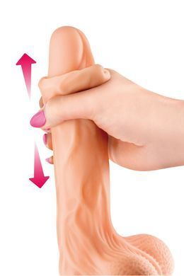 Фалоімітатор із рухомою крайньою плоттю Real Body &mdash; Real Brad, діаметр 4,5 см, TPE