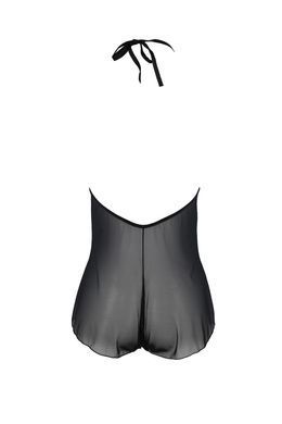 Боди Passion LEAFA BODY black, L/XL, на завязках, мягкая чашка, низ в виде шортиков