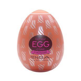 Мастурбатор-яйцо Tenga Egg Cone, плотный TPE, пробник лубриканта 5 мл