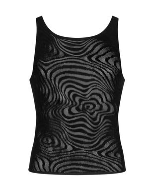 Мужская полупрозрачная майка-борцовка с узором Obsessive T103 tank top S/M/L, черная