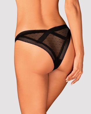 (SALE) Мереживні трусики із заниженою талією Obsessive Estiqua panties M/L, чорні