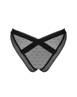 (SALE) Мереживні трусики із заниженою талією Obsessive Estiqua panties M/L, чорні