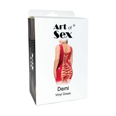 Лакированное платье на шнуровке Art of Sex - Demi, цвет черный с эффектом голограммы, L-2XL