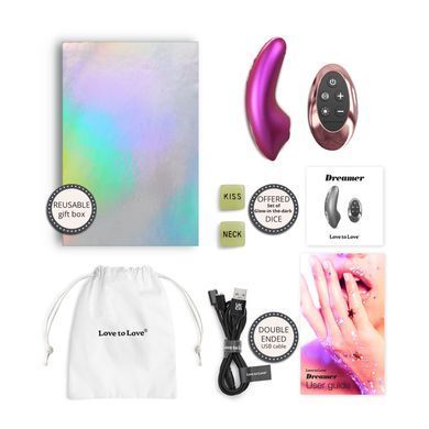 Вакуумный клиторальный стимулятор Love To Love DREAMER &ndash; IRIDESCENT BERRY, ласки язычком, пульт
