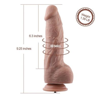 Гнучкий фалоімітатор для секс-машин Hismith 9.25″ Silicone Dildo, система KlicLok