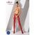 Эротические колготки-бодистокинги Passion S023 One Size, Red, имитация чулок с ромбами и пояском
