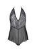 Боди Passion LEAFA BODY black, L/XL, на завязках, мягкая чашка, низ в виде шортиков