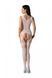 Бодистокинг с плетением на груди Passion BS099 One Size, white, открытый доступ, имитация подвязок