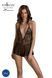 Боди Passion LEAFA BODY black, L/XL, на завязках, мягкая чашка, низ в виде шортиков