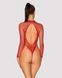 Сітчастий бодістокінг із довгим рукавом Obsessive B126 teddy red S/M/L, червоний