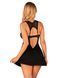 Сорочка бэби-долл с кружевом на груди Obsessive Donna Dream babydoll XS/S Black, стринги