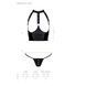 Комплект білизни з відкритими грудьми Passion GENEVIA SET WITH OPEN BRA S/M black, корсет, стрінги