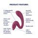 Вагінально-кліторальний вібратор Satisfyer G for Goddess 3 Wine Red, 2 мотори
