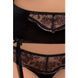 Комплект белья Passion Exclusive BRIDA SET OpenBra 2XL/3XL, black, трусики-танга, пояс, открытый лиф