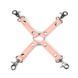 Хрестовина для фіксації Liebe Seele Dark Candy Pink Hogtie, з кільцем, 4 карабіни