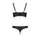 Комплект из экокожи Passion MALWIA BIKINI 6XL/7XL black, с люверсами и ремешками, бра, трусики