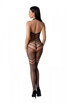 Бодистокинг с плетением на животике Passion BS100 One Size, black, декоративный шов, с доступом
