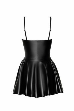 Платье Noir Handmade F308 Dreamer, XL, мини, под латекс, открытые плечи, юбка клеш, молния спереди