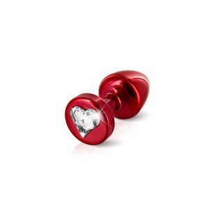 Анальная пробка со стразом Diogol Anni R Heart Red Кристалл 25мм