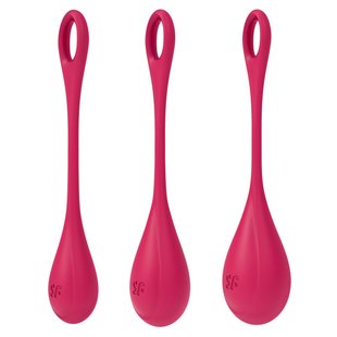 Набір йоні намистин Satisfyer Yoni Power 1 Red, діаметр 2-2,5-3см, вага 22-46-74гр