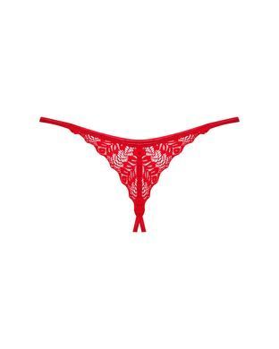 Трусики с доступом Obsessive Ingridia crotchless thong XS/S, красные