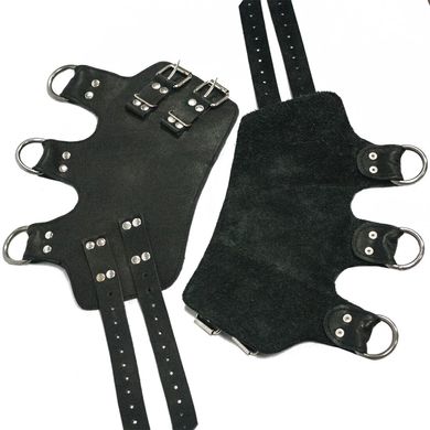 Поножи манжеты для подвеса за ноги Leg Cuffs For Suspension из натуральной кожи, цвет черный