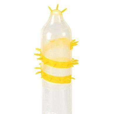 Насадка на член Recare Spike Condom Yellow (презерватив с усиками и спиралью шипов)