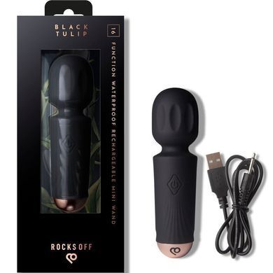 Вибромассажер Rocks Off Mini Wand Black Tulip, 16 режимов