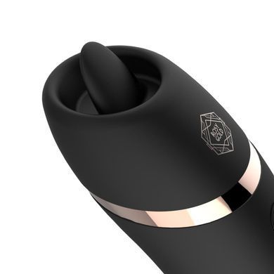 Мини-вибратор с язычком Rosy Gold - Vibrating & Licking Dual Stimulator