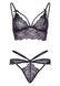 Эротический комплект со стрепами и стразами Leg Avenue Ready Or Not M Black, бра + стринги