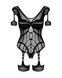 (SALE) Нейлоновый бодистокинг с имитацией гартер Obsessive Bodystocking G334 S/M/L, black, с доступом