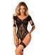 (SALE) Нейлоновый бодистокинг с имитацией гартер Obsessive Bodystocking G334 S/M/L, black, с доступом