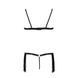 Комплект белья Passion Exclusive KASSANDRA SET OpenBra 2XL/3XL, black, лиф из бахромы, трусики-юбка