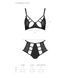 Комплект білизни Passion TASMINA SET S/M black, ліф, високі трусики з корсетом ззаду