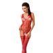 Бодістокінг Passion BS051 red, комбінезон, імітація панчіх і боді